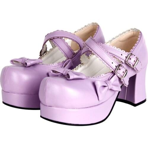 Angelic imprint woman mori girl lolita cosplay shoes lady high heels pumps women princess dress party shoes 7.5cm 33-47 bowties