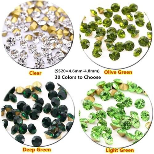 Free Shipping 30 Colors 4.6mm-4.8mm ss20 1440pcs Point Back Rhinestone Dark Red/Siam Point Back Chaton Nail Chain Strass Cristal