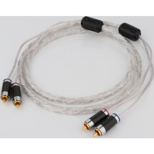 One Piece Preffair Silver Plated Signal cable Line Audio Cable With Gold Plated RAC Plug