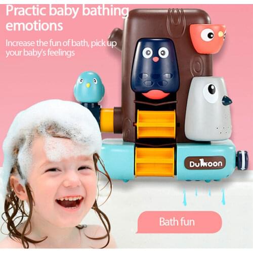Baby Playing In Water Toys Birdie Tree House Spinning Out Of Water Woodpecker Spraying Bath Toys Gifts For Kids Creative Toys