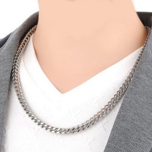 Stainless steel lager long necklace men gold Steel color necklace hip hop chain on the neck gifts for man Accessories wholesale