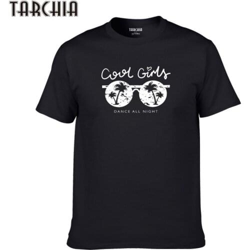 TARCHIA 2021 T Shirt Cool Dance Typography Sunglasses Plus Number Cotton Tees Boy t-shirt Tops Homme Casual New Men Short Sleeve