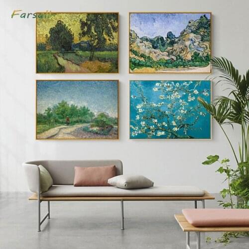 Van Gogh Famous Print Canvas Painting Starry Night Poster Wall Pictures For Living Room Posters And Prints Wall Art No Frame