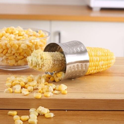 Kitchen gadgets 304 stainless steel corn grinder rotary corn peeler creative corn threshing peeler