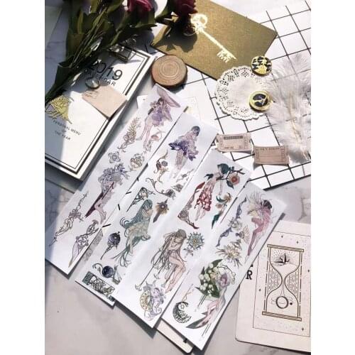 Fairy Tale Girl Washi Tape for Card Making Bullet Journal DIY Scrapbooking Decorative Sticker