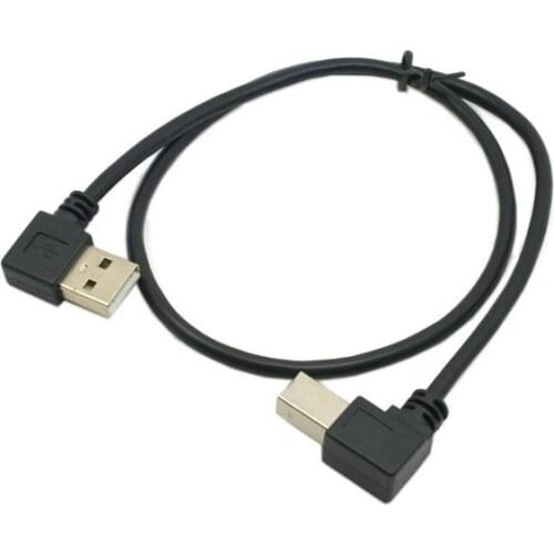 Left Angled USB 2.0 A Male to B Male angled 90 degree Printer cable 50cm 100CM 0.5m 1m USB am to bm