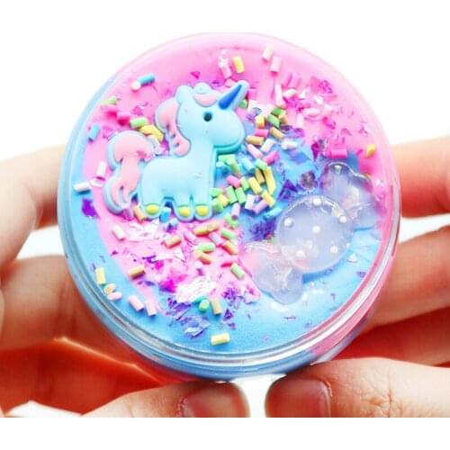 Cute Unicorn Cotton Clay Slime Colorful Rainbow Candy Mud Creative DIY Girls Boys Modeling Children Intelligent Magic Gift Kid Toy