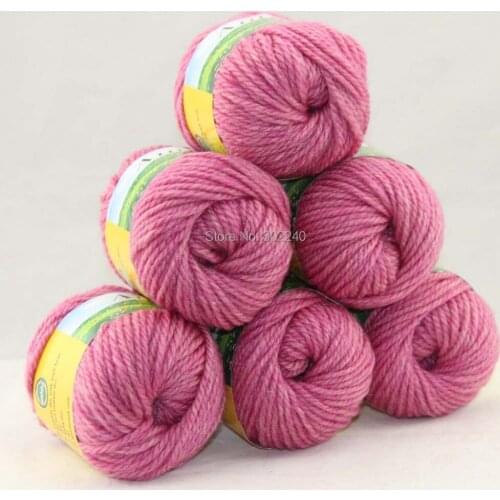 LOT of 6 BallsX50g Chunky Hand-woven Coarse Knitting Yarn Mauve 205