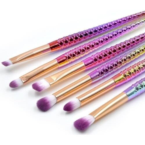 6pcs/Set Makeup Brushes Tool Cosmetics Kit High Quality Set Of Brush Mermaid Highlighter Foundation Face Eyeshadow Brushes