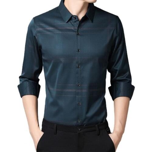 2021 New Fashion Simple Casual Shirt Smooth Good Workmanship Western Solid Color Turn-down Collar Business Shirt for Meeting