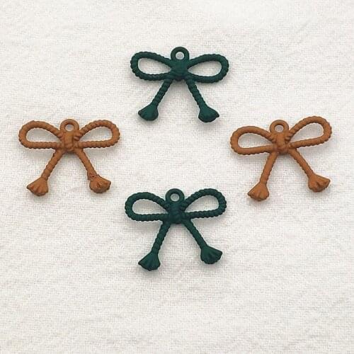 New Arrival! 16x20mm 100pcs Zpray Paint Bows Charm For Hand Made Necklace Earrings DIY parts,Jewelry Findings & Components