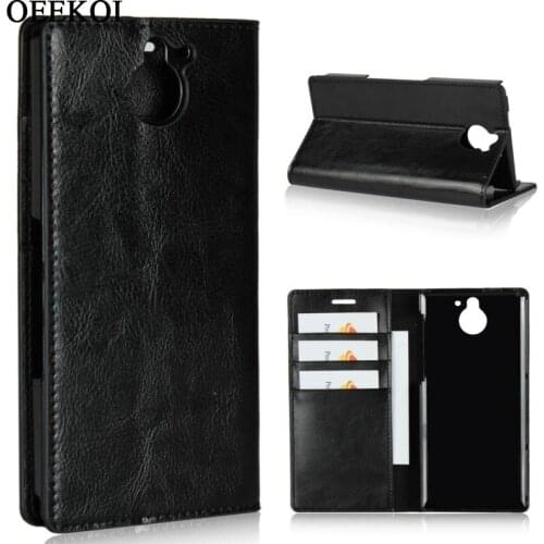 OEEKOI Crazy Horse Genuine Leather Wallet Flip Case for Fujitsu Arrows NX F-04G/Arrows NX F-02H/Arrows NX F-01K/Arrows NX F-01J