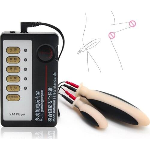 Huge Electric Shock Anal Plug & Vaginal Plug Therapy Massage Masturbation Silicone Butt Plug Electrical Stimulation Toys