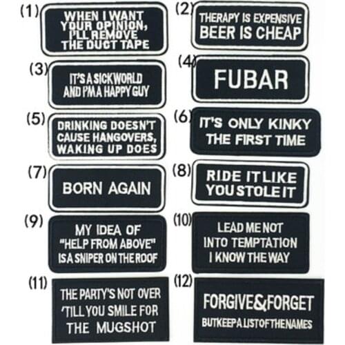 Ride it like you stole it U.S.ARMY iron on transfers for clothing Emboridery Black Badge Square Letter Applique military patches