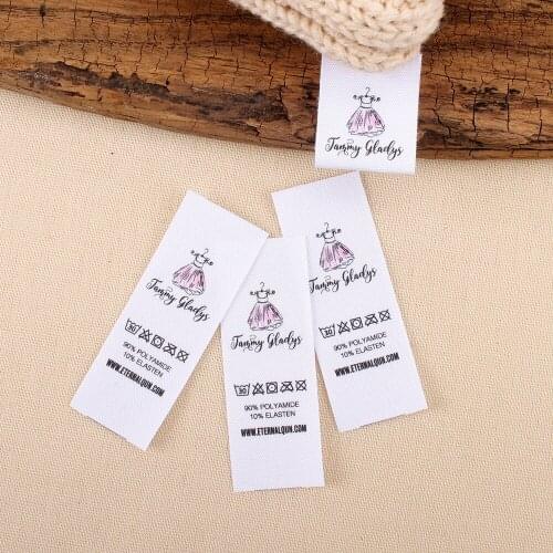 Custom folding labels / custom brand labels, clothing labels, Personalized Brand, Organic Cotton (MD2007)
