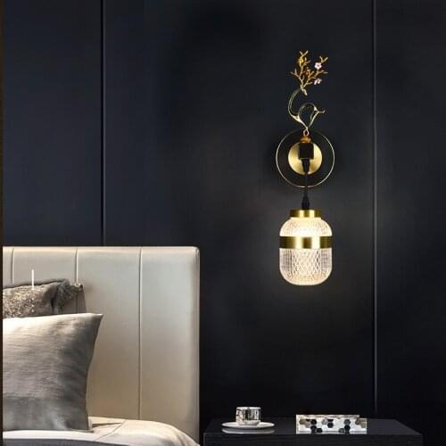 Light Luxury Copper Wall Lamp Aisle Modern Minimalist Creative Living Room Background Decoration Wall Lamp Bedroom Bedside Light