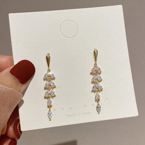 RUIYI S925 ice earrings with silver needle and diamond water drop(E0378)