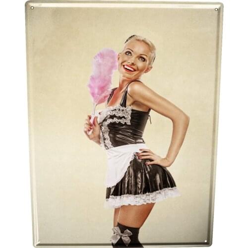 SINCE 2004 Tin Sign Sexy Fun Maid