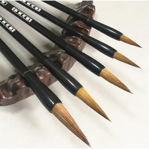 5 pieces of wolf hair brush beginner calligraphy practice and wolf hair brush student writing brush