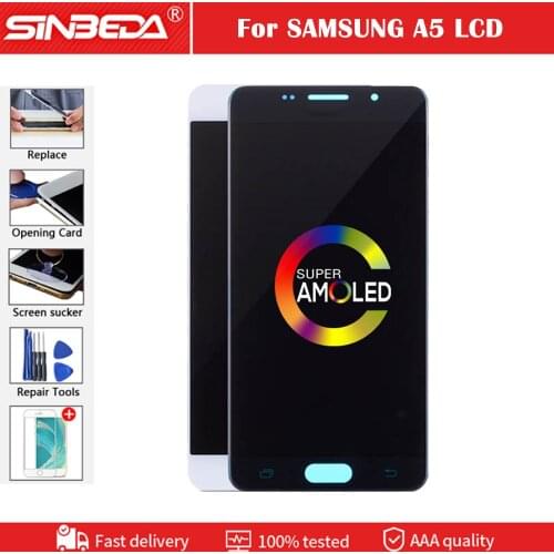 Super AMOLED 5.2" 100% Test For SAMSUNG Galaxy A5 2016 A510 A510F A510M LCD Touch Screen Digitizer Replacement Display Assemble