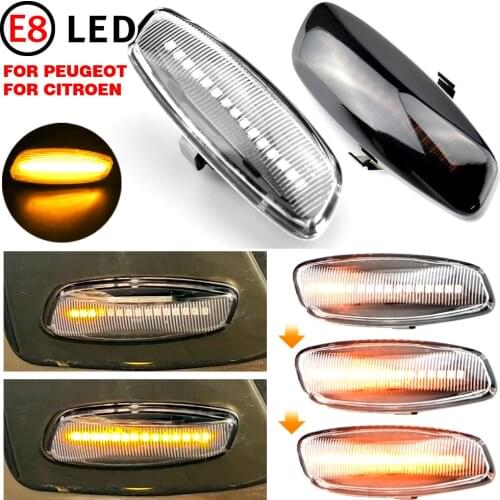 2Pcs LED Dynamic Turn Signal Light Indicator For Peugeot 207 308 3008 5008 Rcz Car Flowing Side Marker Light Sequential 2021
