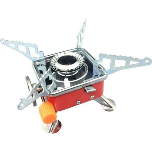 Outdoor Portable Gas Stove Stainless Steel 4000W Foldable Square Gas Furnace One-Piece Gas Burners for Camping Cooking BBQ