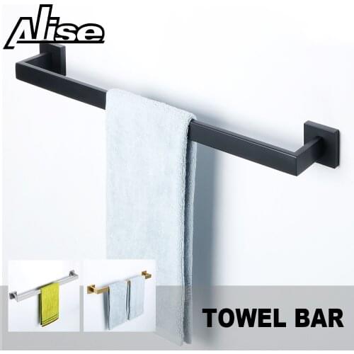 Towel Rail Rack Towel Holder Bathroom Towels Rack Hanger Black Golden 304 Stainless Steel Wall-Mounted Towel Bar Storage Shelf