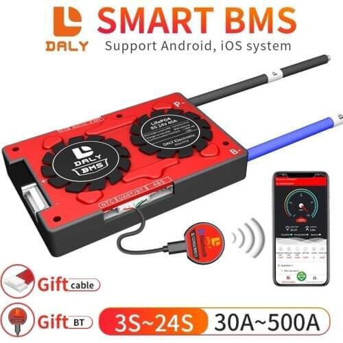 Smart BMS 4S LiFePo4 12v li-ion Lipo LTO Battery Protection Board Free Bluetooth APP RS485 8S 12S 16S 20S With Temp Sensor NTC