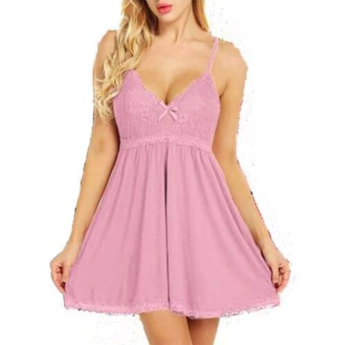 7XL Women Large Lace Nightgown Nightdress Stretch Dress Sleepwear Sexy Lingerie Plus Size Nightwear Ladies Sleepwear Homewear