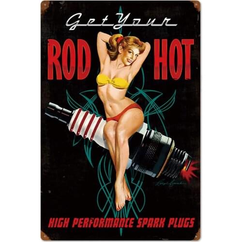 Zyalex Girl Tin Sign Plaque Metal Vintage Sexy Metal Sign Wall Decor for Bar Pub Club Man Cave Retro Signs Metal Painting 20x30