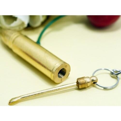 1pcs Folding Type Golden Earwax Cleaner Bullet Shape Earpick Keychain Ear Wax Removal Tools