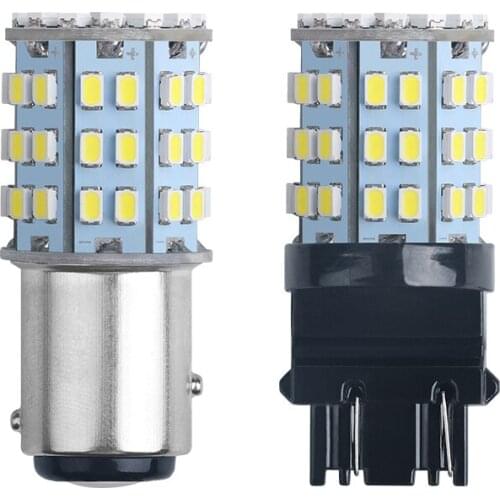 10PCS 1156 BA15S P21W Car LED Brake Light 1157 BAY15D T20 W21/5W 7443 1206 64SMD Backup Reserve Lights Auto Turn Signal Lamp 12V