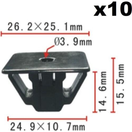 10x Headlight To Grille Spacer Bracket #10 Screw Grommet Nylon Nut Clip For Honda / Nylon Retainer Clip