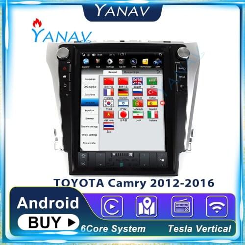 2DIN Android car stereo auto radio for TOYOTA Camry 2012-2016 car audio multimedia player vertical Tesla GPS navi DVD player