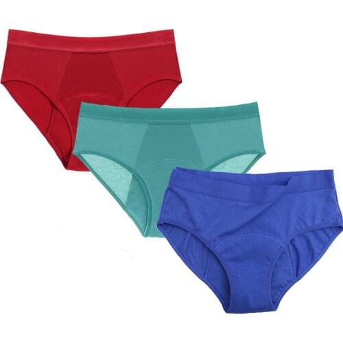 3 Pack Leak Proof Menstrual Panties Women Heavy Absorbency Four-layer Leakproof Women Period Underwear Women Lingerie S-6XL