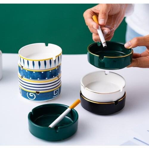 9CM Nordic Ceramic Decorative Ashtray Creative Personality Fashion Simple Ash Tray Desktop Decorations