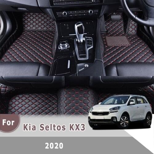 RHD Carpets For Kia Seltos KX3 2020 Car Floor Mats Auto Interior Accessories Parts Artificial Leather Rugs Waterproof Dash Foot