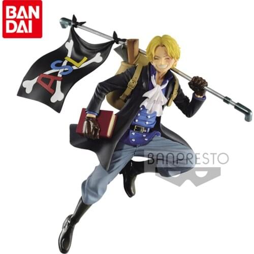 Bandai Genuine One Piece Running Sabo Backpack Modeling Anime Action Figure Repaint Collect Model Toys Ornaments