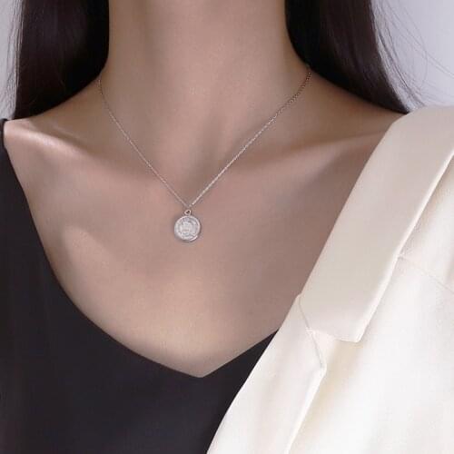 Coin Round Medal Little Prince Gold Silver Color Clavicle Chain Necklace For Women Korean Fashion Simple Jewelry Gifts