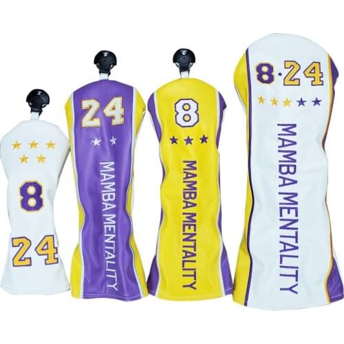 Golf Club #1 #3 #5 Wood Headcovers kobe Driver Fairway Woods cover PU Leather Head Covers Set Protector Golf Accessories