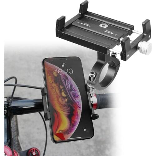 Aluminum Alloy Bike Phone Holder Universal Motorcycle Bicycle Cell Phone Stand Mount for iPhone 11 Pro Max XR XS Samsung Bracket