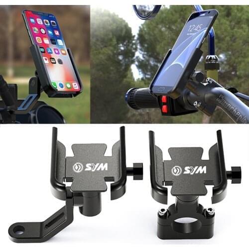 For SYM maxsym400 maxsym 400 600 Jet 14 125 Motorcycle Handlebar Rearview Mirror Mobile Cell Phone Holder GPS Stand Bracket
