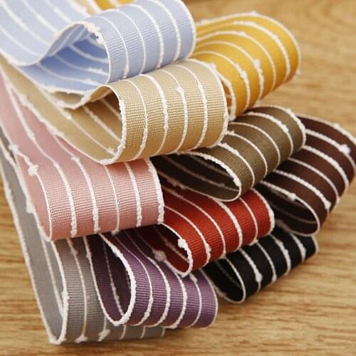 1" 25MM/1.5" 38MM Double-Sided White Line Stripe Ribbon DIY Crafts Hair Bow Accessories Handmade Sewing Crafts Webbing Materials