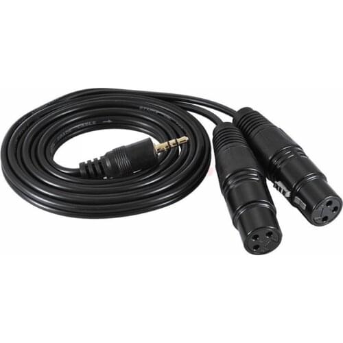 Dual Female XLR to 3.5mm TRS Balanced Audio Y Cable 1/8 Inch 3.5mm Male/Female Plug Splitter Lead Microphone Cables