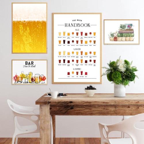 Time To Drink Bar Decor Canvas Art Print Poster, Beer Art Canvas Painting Wall Pictures Bar And Pub Creative Wall Decoration