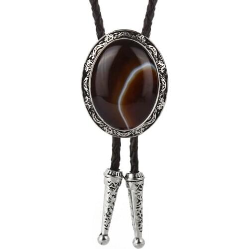 KDG Western Cowboy Zinc Alloy Lace Point Natural Stone Necktie Matching Shirt Men and Women Same Style