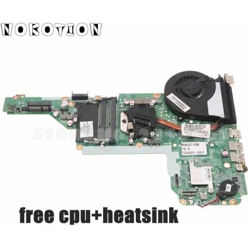 NOKOTION Laptop Motherboard For HP Pavilion 15-E 17-E 15 17 DA0R75MB6C0 720691-501 720691-001 With CPU+Heatsink