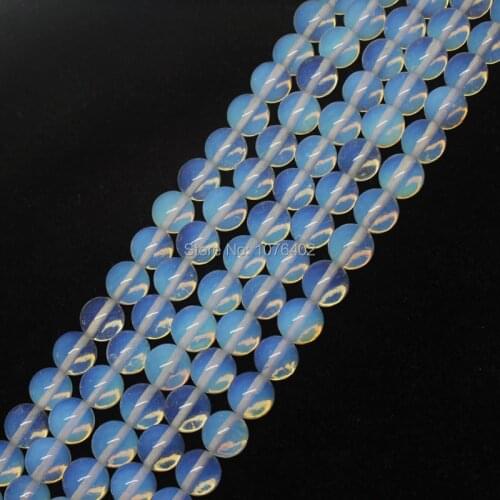 Mini. order is $7! 8mm White Opal Round Loose Beads 15