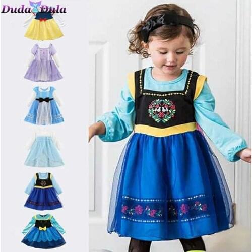 Fancy Girl Princess Dresses Cosplay Costume Children Party Clothes Party Dress Snow Queen Fantasy Baby Dresses