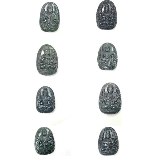 Natural Rainbow Obsidian Carved Buddha Lucky Amulet Pendant Quartz Necklace Fine Jewelry for Women Men Healing Crystal Stone